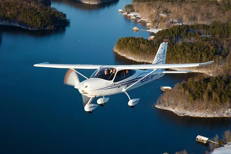 Tecnam P2008 aircraft flying