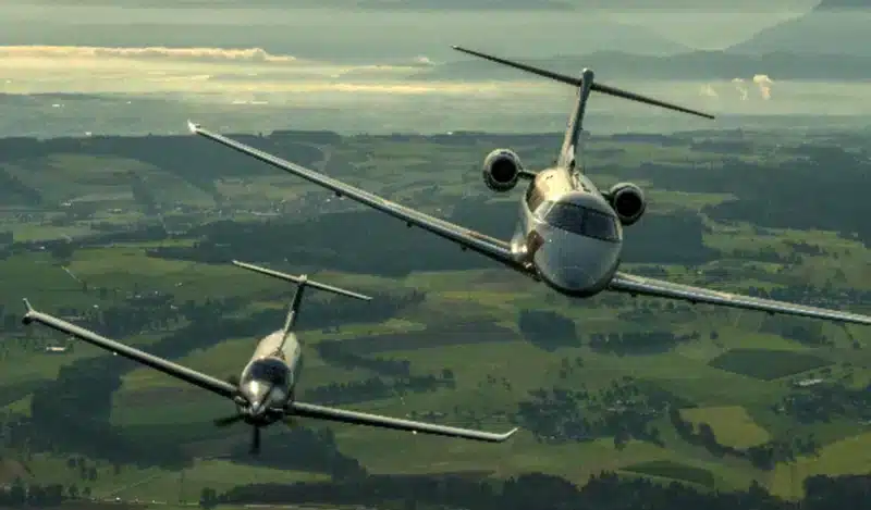 Pilatus airplanes flying