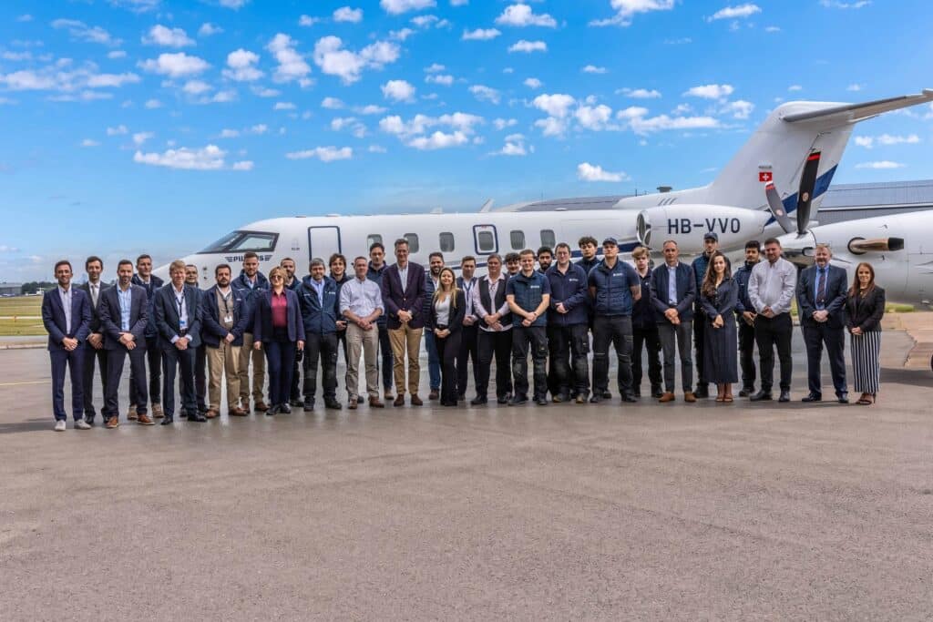 The team of Oriens Aviation at london Biggin Hill Airport
